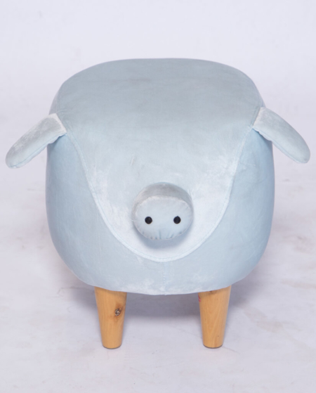 Children's Pig Ottoman - Baby Blue