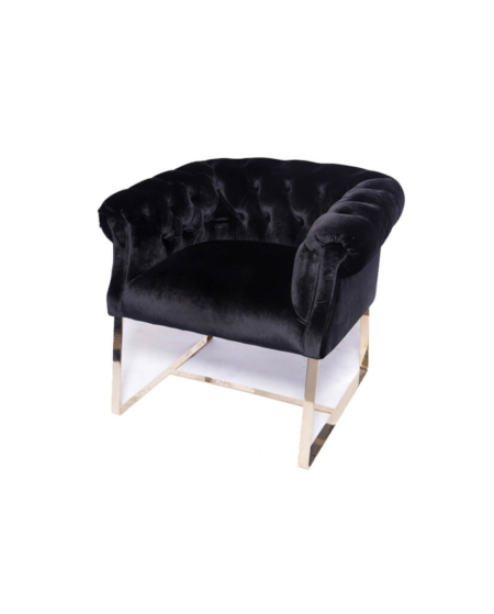 Black Velvet Armchair (rounded)