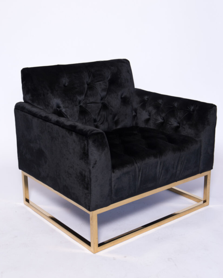 Black Velvet Armchair (squared)