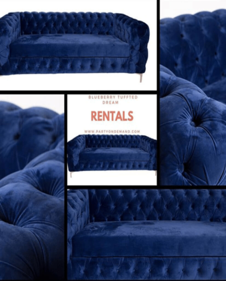 Blue Tufted Velvet Sofa