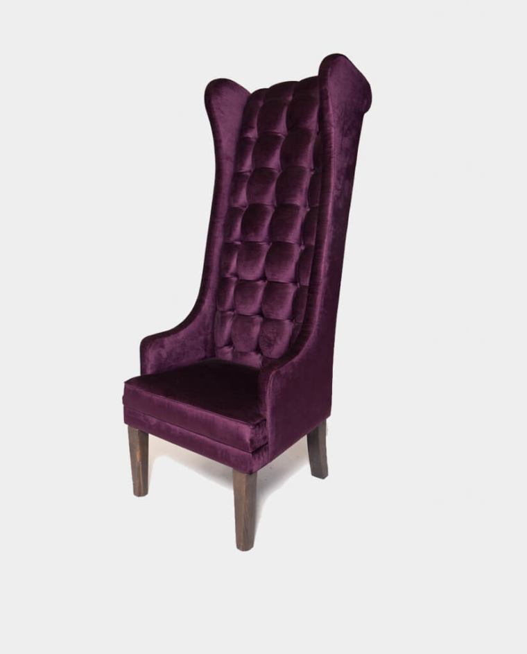 Tall Back Purple Tufted Velvet Chair - Party On Demand | Los Angeles
