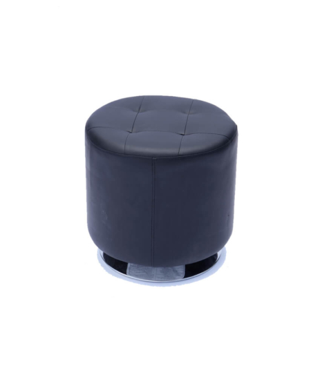 Black Leather Ottoman