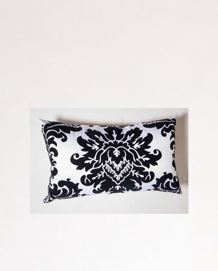 Ornate Black and White Lumbar Pillow Party On Demand Los Angeles
