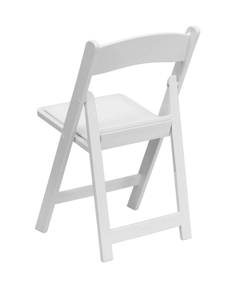 Wooden White Padded Folding Chairs Party On Demand Los Angeles