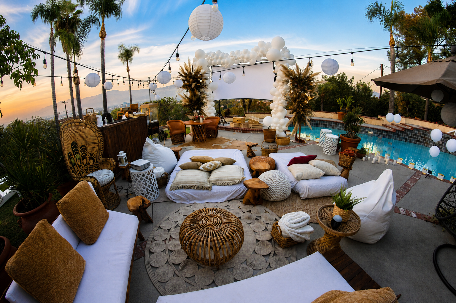 Premium outdoor cinema experience with comfortable event seating